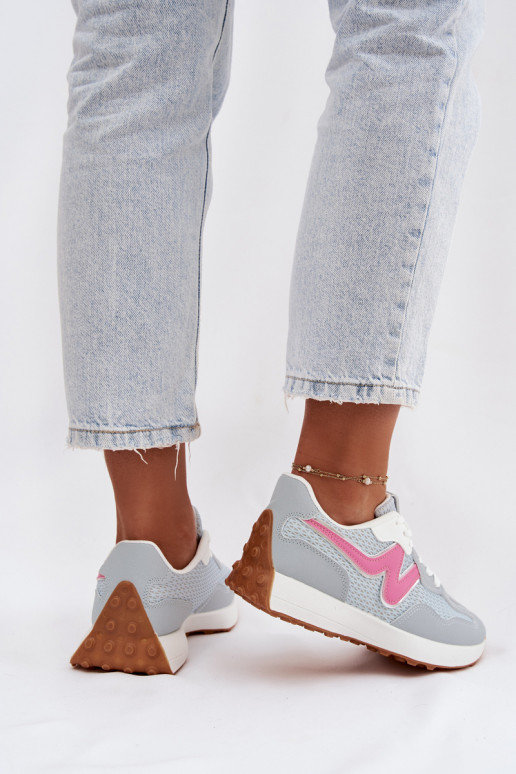 Turnschuhe Feminin mit einer Plattform blaue Farbe Janelora