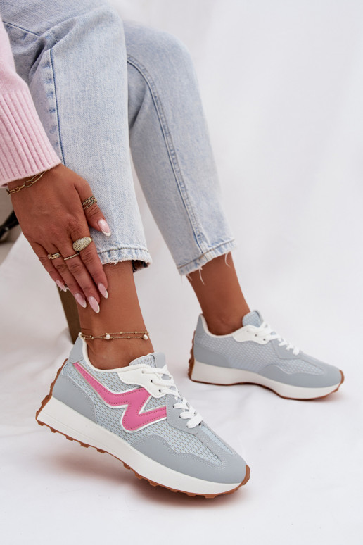 Turnschuhe Feminin mit einer Plattform blaue Farbe Janelora