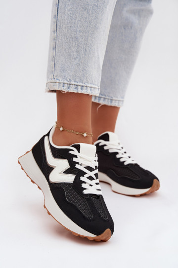 Turnschuhe Feminin mit einer Plattform schZuarze Farbe Janelora 2