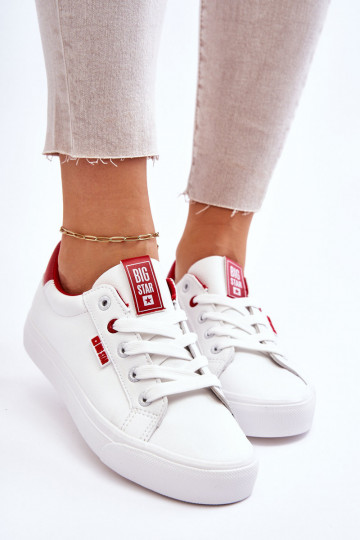Sneaker aus Ermöglichtturleder Big Star EE274311 INeiß-rote Farbe