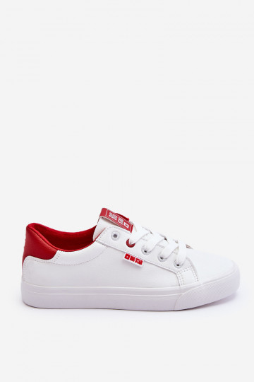 Sneaker aus Ermöglichtturleder Big Star EE274311 INeiß-rote Farbe 2