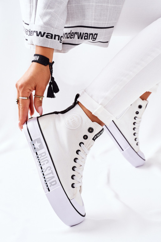 Hohe Plateau-Sneaker Big Star II274014 Zueiße Farbe