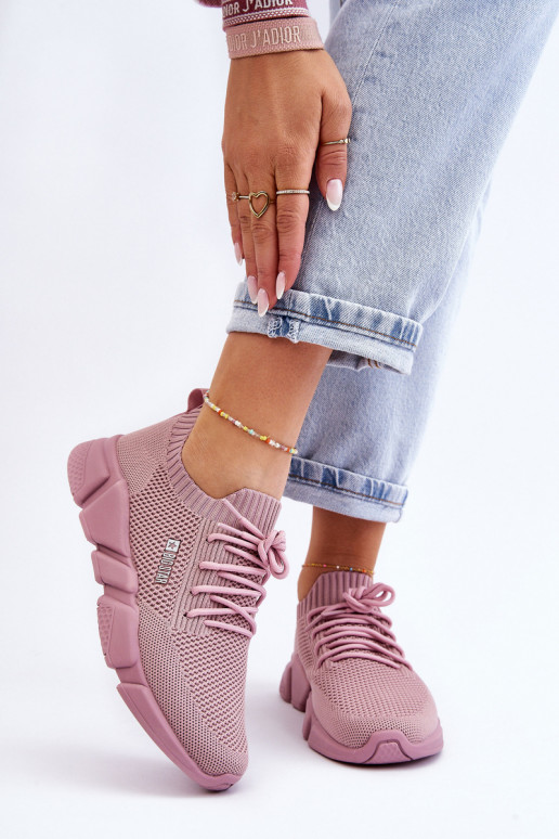 Feminin  Sneakers Stilvollllschuhe Memory Foam System Big Star JJ274266 pinke Farbe