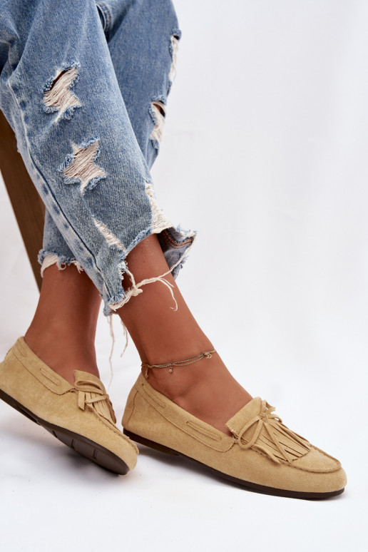 Damenmokassins mit Fransen in Gelb Janelisse