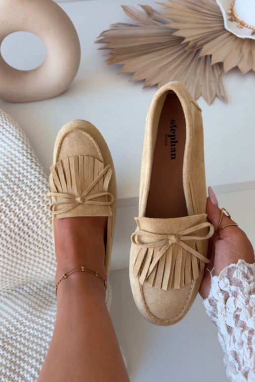 Damenmokassins mit Fransen in Gelb Janelisse