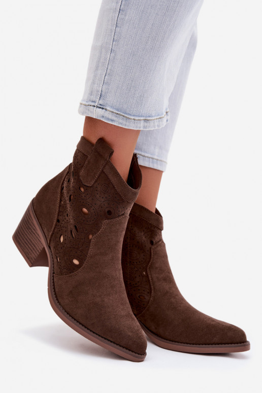 Stiefel im CoZuboy-Stil Feminin mit durchbrochenen Elementen CzekoladoZue Nolvina