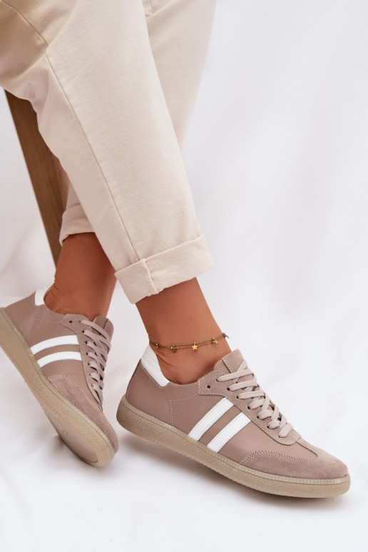 Zazoo N1068 Haut Niedrig Sneakers Stilvollllschuhe Feminin Beige