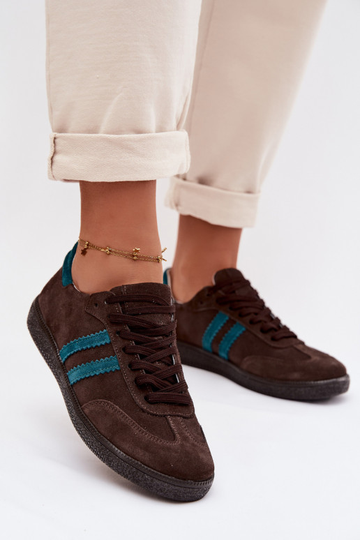 Zazoo N1068 aus INildleder Niedrig Sneakers Stilvollllschuhe Feminin CzekoladoZue