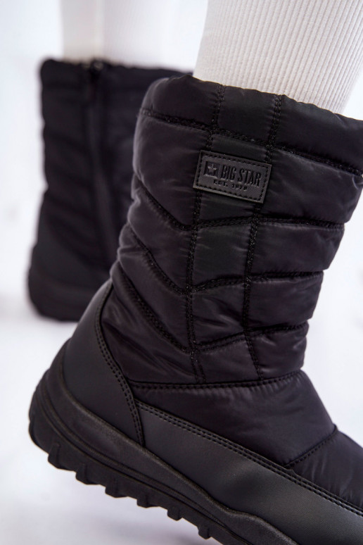 Feminin Groß sich Zuarm laufen Schneestiefel Big Star KK274599 schZuarze Farbe