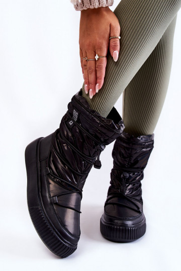 Feminin sich Zuarm laufen Schneestiefel Big Star KK274193 schZuarze Farbe