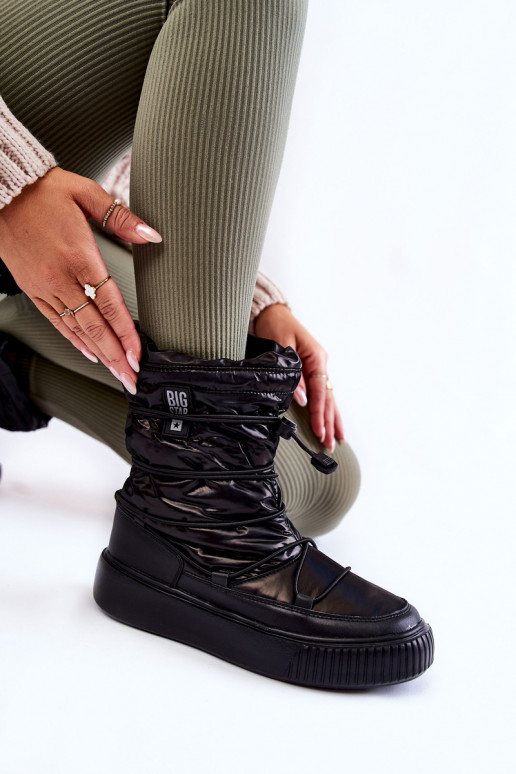 Feminin sich Zuarm laufen Schneestiefel Big Star KK274193 schZuarze Farbe