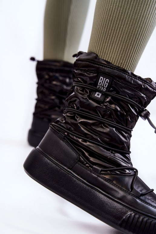 Feminin sich Zuarm laufen Schneestiefel Big Star KK274193 schZuarze Farbe