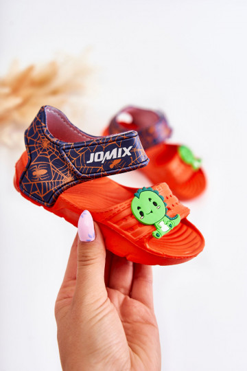  Leichte Hausschuhe Kindersandalen mit Klebeverschlüssen orange Farbe Asti
