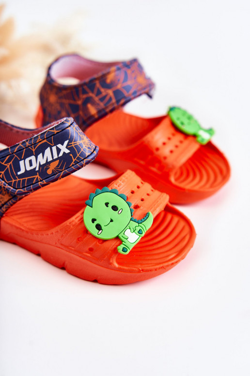  Leichte Hausschuhe Kindersandalen mit Klebeverschlüssen orange Farbe Asti