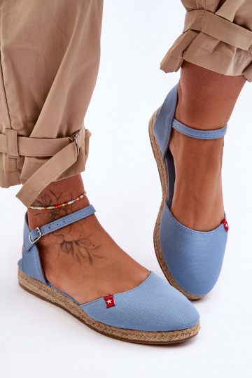 Damen Espadrilles mit Plateau Big Star FF274532 in Blau