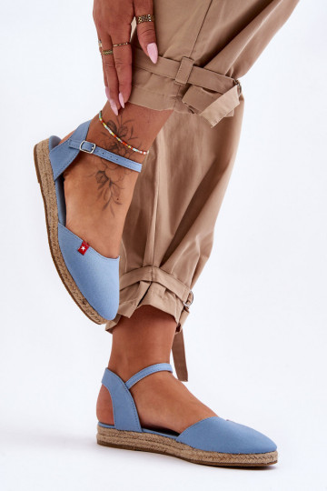 Damen Espadrilles mit Plateau Big Star FF274532 in Blau 2