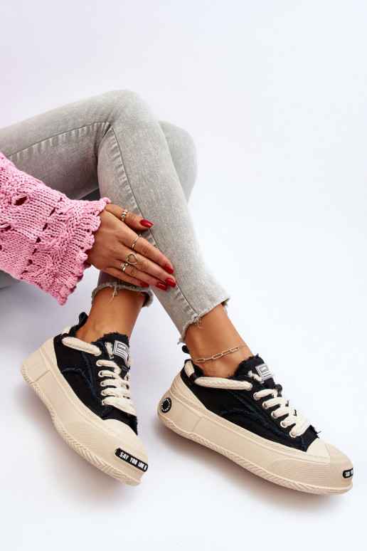 Feminin Sneakers Stilvollllschuhe GOE NN2N4061 schZuarze Farbe