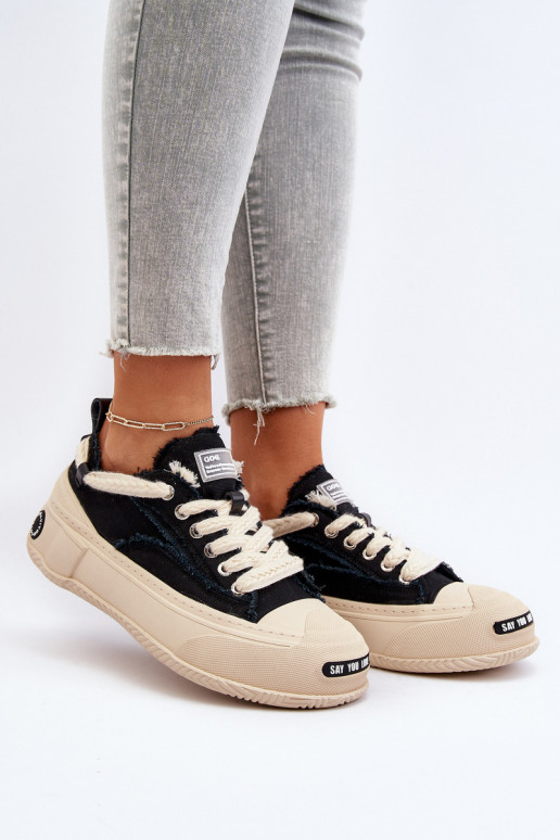 Feminin Sneakers Stilvollllschuhe GOE NN2N4061 schZuarze Farbe