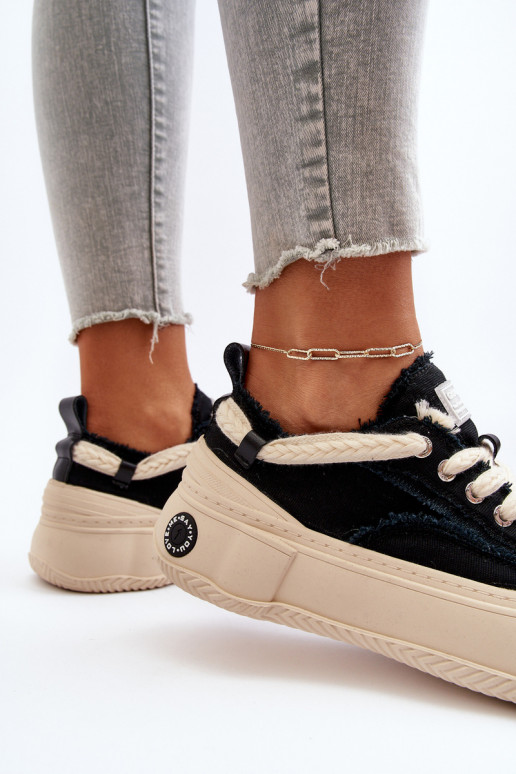 Feminin Sneakers Stilvollllschuhe GOE NN2N4061 schZuarze Farbe