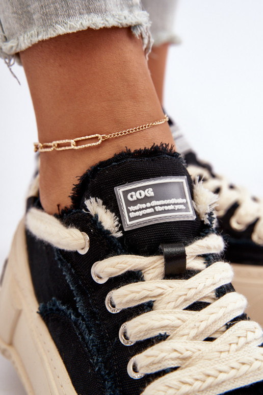 Feminin Sneakers Stilvollllschuhe GOE NN2N4061 schZuarze Farbe