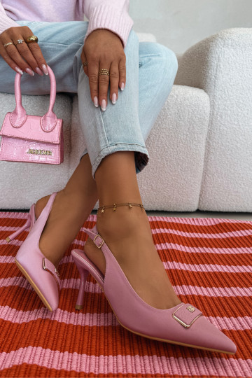 Damen High Heels Sandalen mit dekorativen Details in Rosa Lurella