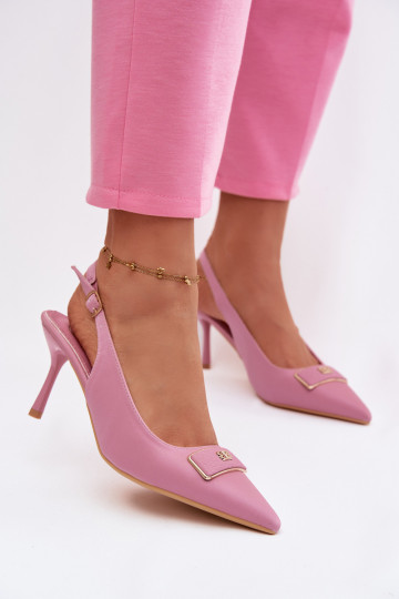 Damen High Heels Sandalen mit dekorativen Details in Rosa Lurella 2