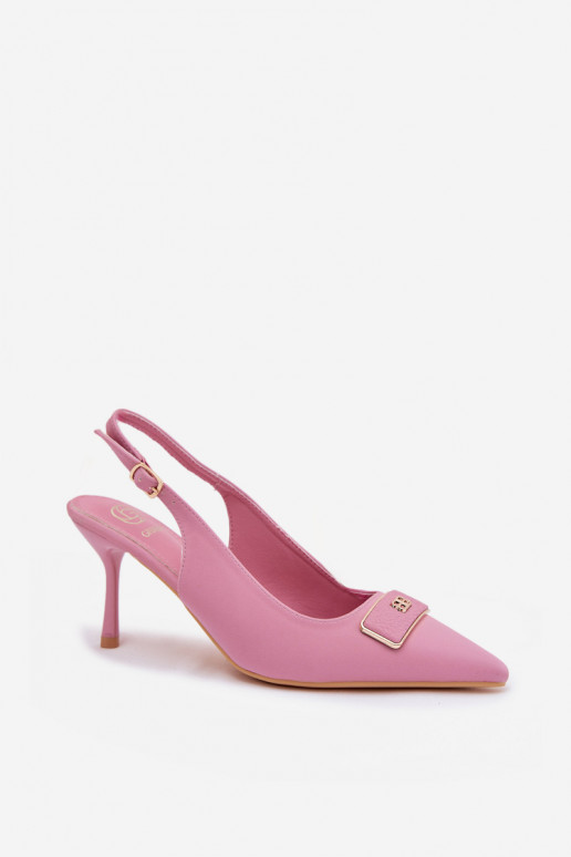 hochhackige Sandalen Feminin Mit Dekorationen Detalem pinke Farbe Lurella