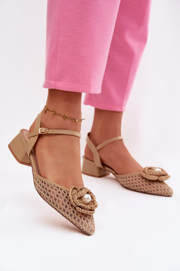 Damensandalen Klocke Mit Dekorationen Detalem Beige Vionessa 2