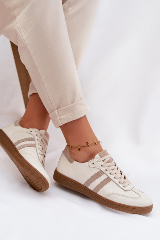 Zazoo N1068 Haut Niedrig Sneakers Stilvollllschuhe Feminin Beige