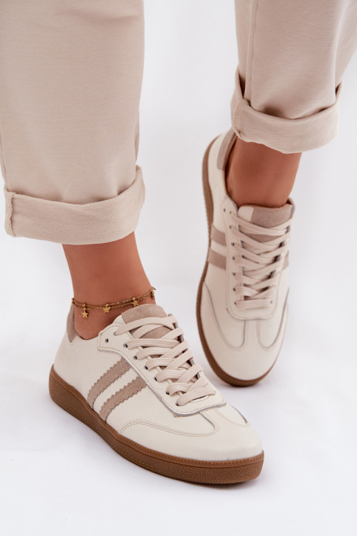 Zazoo N1068 Haut Niedrig Sneakers Stilvollllschuhe Feminin Beige