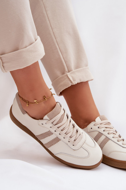 Zazoo N1068 Haut Niedrig Sneakers Stilvollllschuhe Feminin Beige