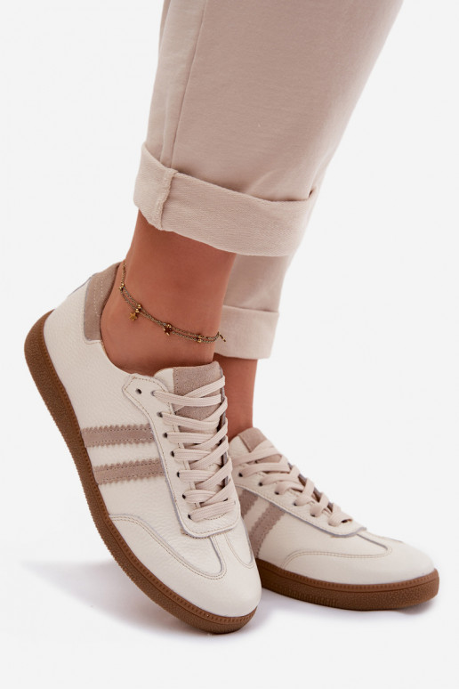 Zazoo N1068 Haut Niedrig Sneakers Stilvollllschuhe Feminin Beige