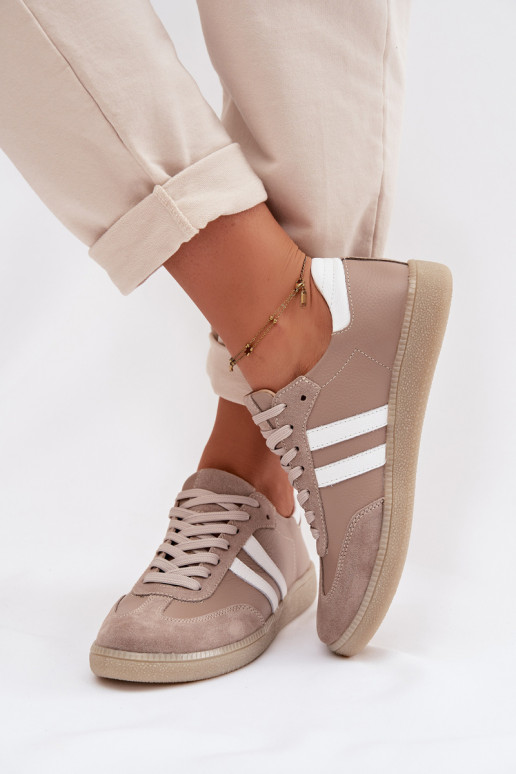 Zazoo N1068 Haut Niedrig Sneakers Stilvollllschuhe Feminin Beige