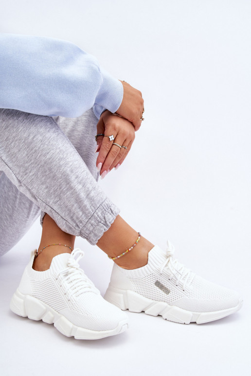 Feminin  Sneakers Stilvollllschuhe Memory Foam System Big Star JJ274268 Zueiße Farbe