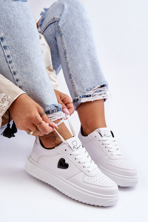 Klassisches Stilvollll Turnschuhe Mit Herz INeiß-schZuarze Farbe Amore