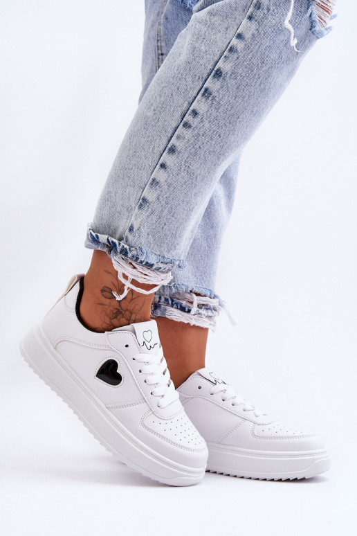 Klassisches Stilvollll Turnschuhe Mit Herz INeiß-schZuarze Farbe Amore