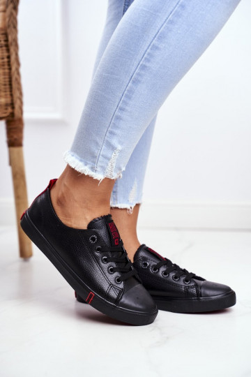 Damenledersneaker in schwarzer Farbe Big Star GG274007