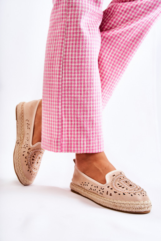 mit durchbrochenen Elementen Ein überzeugendes Stilvollll Feminin Espadrilles Beige Meredith