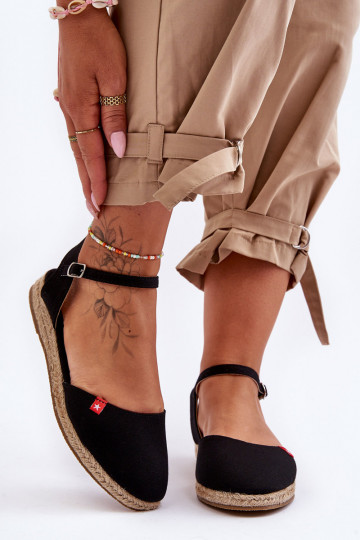 Feminin Espadrilles mit einer Plattform Big Star FF274526 schZuarze Farbe 2