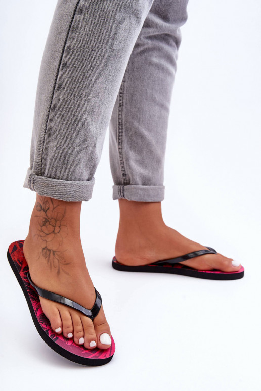 Klassisches Stilvollll Hausschuhe Hausschuhe 4F 4FSS23FFLIF060-90S SchZuarz und-pinke Farbe