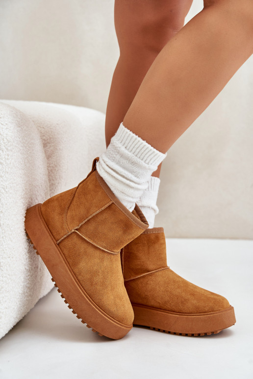 Feminin Schneestiefel mit einer Plattformaus Öko-INildlederu braune Farbe Atteria