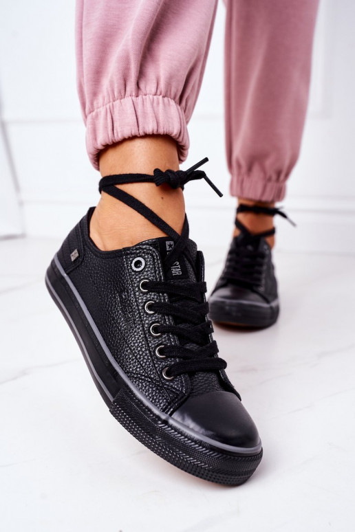 Ledersneaker für Damen BIG STAR II274002 schZuarze Farbe