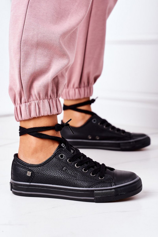 Ledersneaker für Damen BIG STAR II274002 schZuarze Farbe