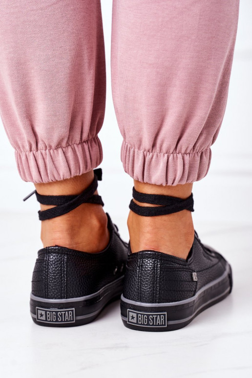 Ledersneaker für Damen BIG STAR II274002 schZuarze Farbe