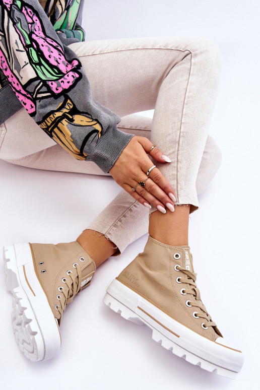Groß  lässige Schuhe mit einer Plattform Big Star LL274160 Beige