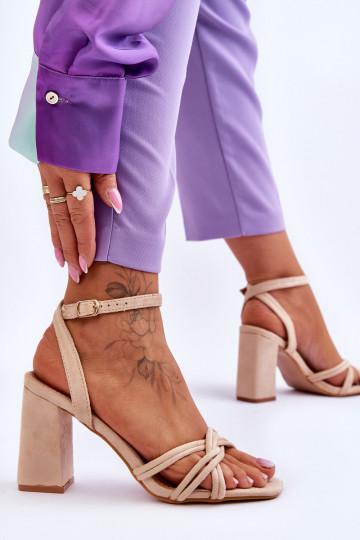 Klassisches Stilvollll INildledersandalen mit Absätzen Beige Bernett 2