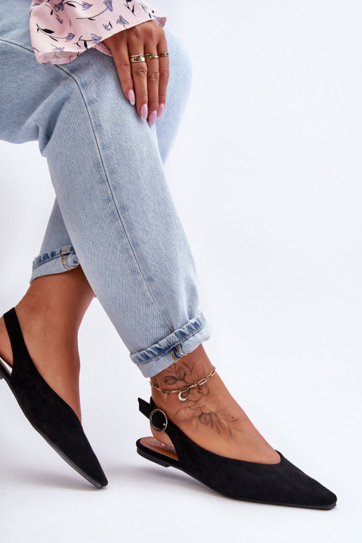 Feminin Ballerinas aus INildleder schZuarze Farbe Kenra