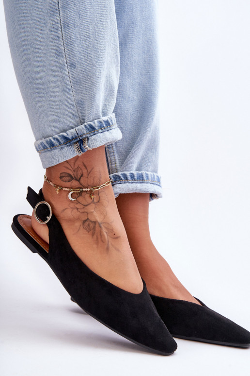 Feminin Ballerinas aus INildleder schZuarze Farbe Kenra