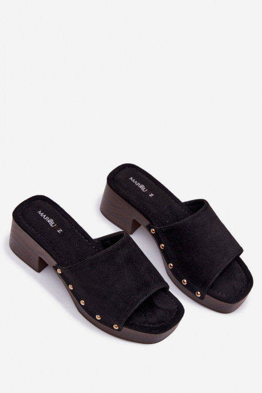 Damenhausschuhe Klocke Ze goldene Farbemi Stollen schZuarze Farbe Davessa