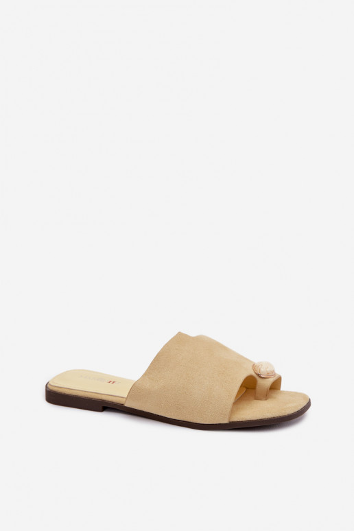 Hausschuhe FrauenZuohnung Mit Dekorationen Detalem aus Öko-INildlederoZue gelbe Farbe Selavine